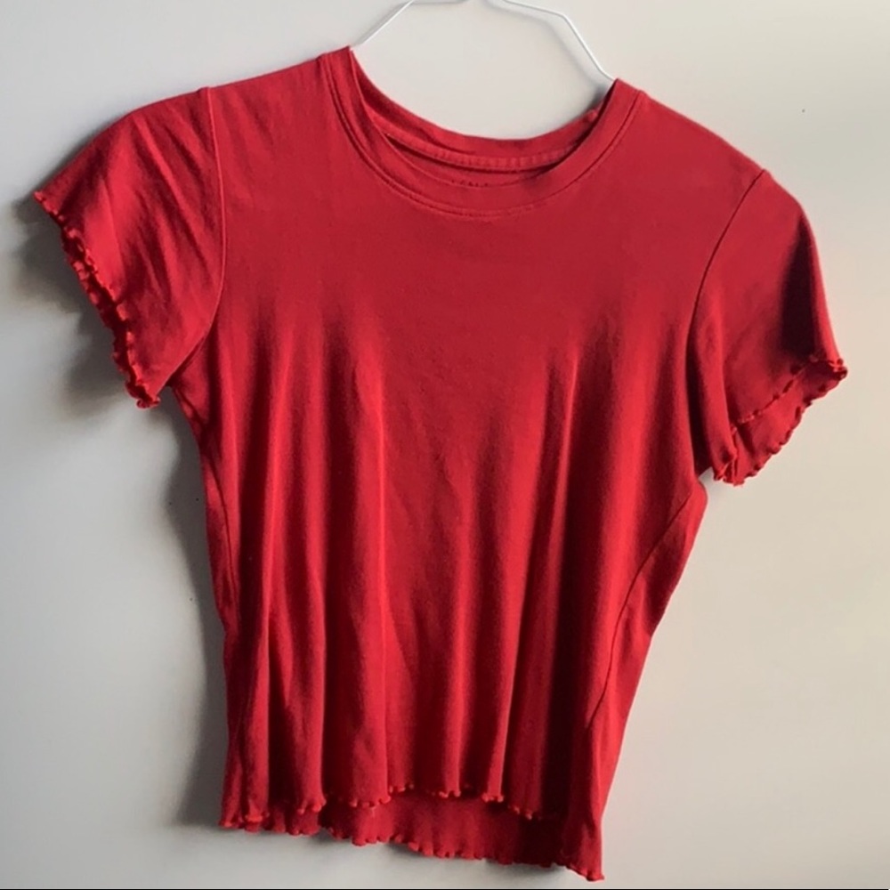 ‼️2/$15‼️ Brandy Melville Lettuce Trim Tee
